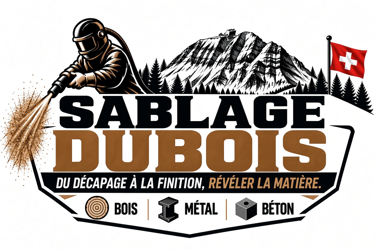 Logo Sablage Dubois, bois métal béton